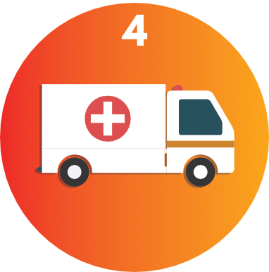 burns first aid step 4 call an ambulance